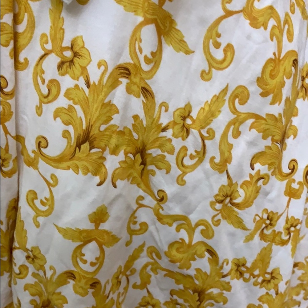 Lulus Callista Yellow White Print Tie Front Dress - Picture 6 of 8